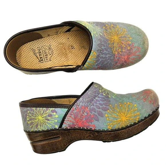 Dansko Pastel Clogs Womens 7 Vegan Mules Professional Nursing Shoes Slip On 37 - Picture 6 of 16